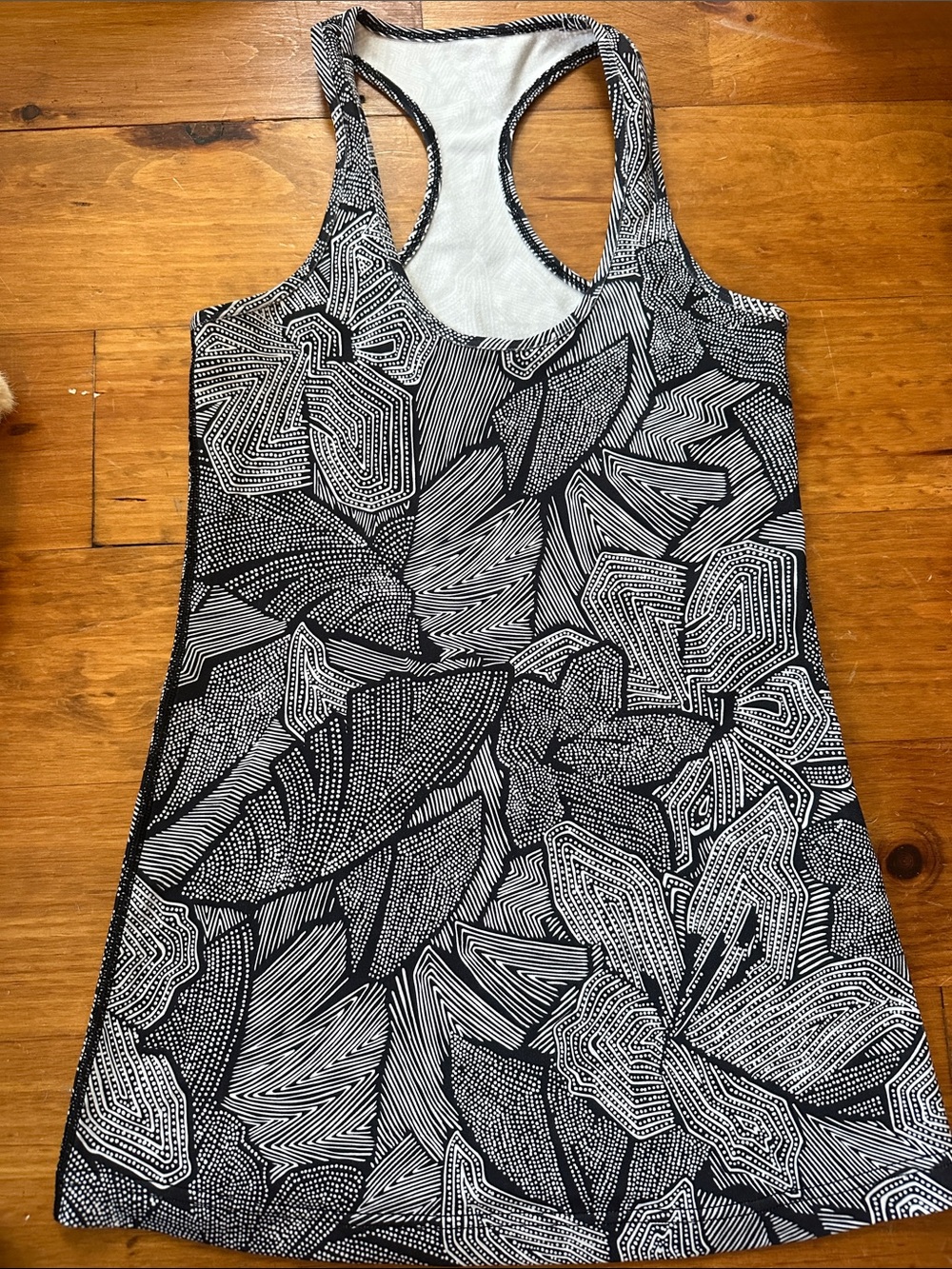 lululemon athletica Black and White Geometric Racerback Tank